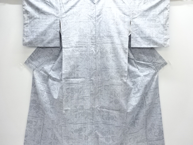 JAPANESE KIMONO / TSUMUGI / WOVEN FLORAL PLANTS